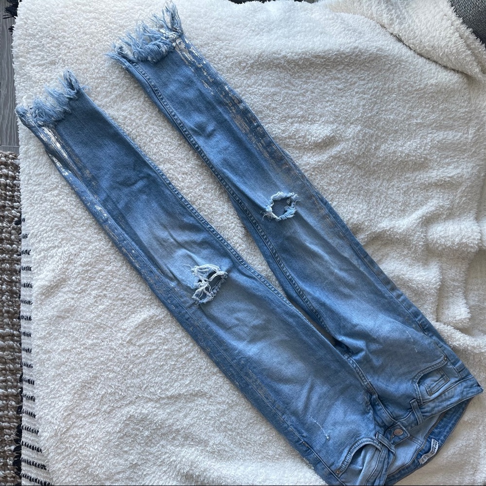 Zara fringe jeans